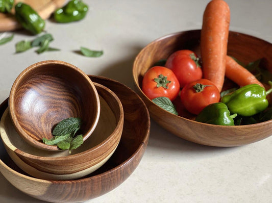 Sarsoua Wooden Bowl Set – 5 Pieces – طقم بولات خشب سرسوع 5 قطع | SAS